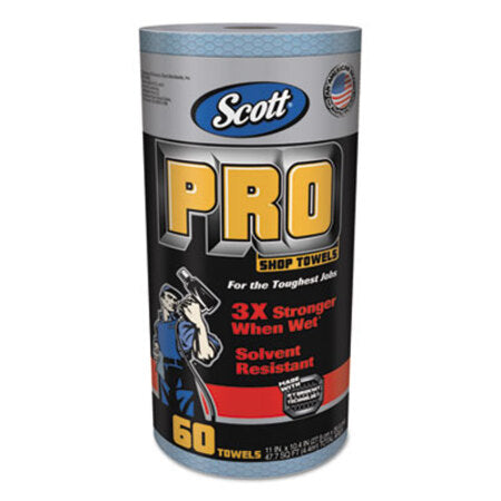 Scott® Pro Shop Towels, Heavy Duty, 1-Ply, 10.4 x 11, Blue, 12 Rolls/Carton - CT/1 - KCC-32992-CT