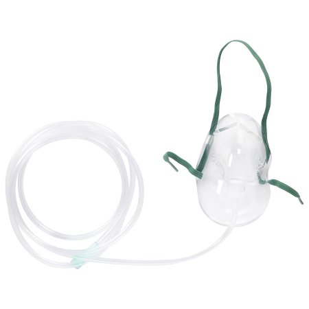 Vyaire Medical Oxygen Mask AirLife® Elongated Style Adult One Size Fits Most Adjustable Head Strap - Each - 001201-EA