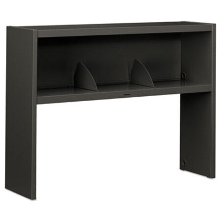 HON® 38000 Series Stack On Open Shelf Hutch, 48w x 13.5d x 34.75h, Charcoal - Each - HON-386548NS-EA
