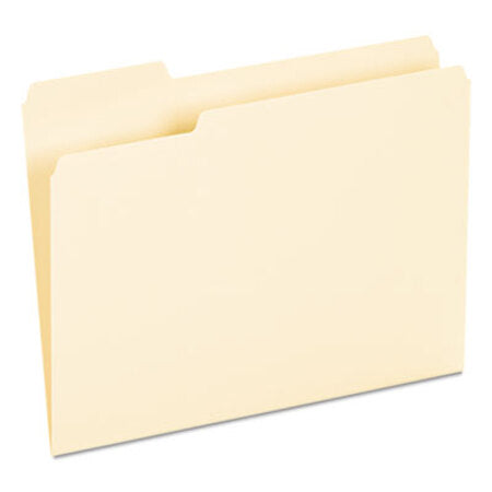 Universal® Interior File Folders, 1/3-Cut Tabs: Assorted, Letter Size, 9.5-pt Manila, 100/Box - Box of 1 - UNV-12213-BX