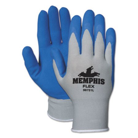 MCR™ Safety Memphis Flex Seamless Nylon Knit Gloves, Medium, Blue/Gray, Pair - Pair - CRW-96731M-PR