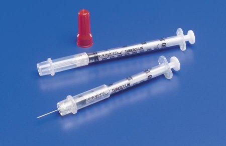 Cardinal Safety Tuberculin Syringe with Needle Monoject™ 1 mL 5/8 Inch 25 Gauge Sliding Safety Needle Regular Wall - Each - 8881511235-EA
