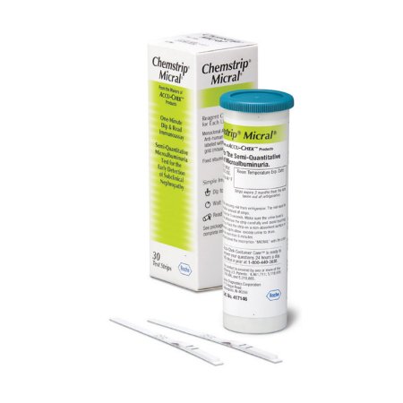 Roche Diagnostics Reagent Test Strip Chemstrip® Albumin For Visual Read 30 per Bottle - VL/1 - 11544039160-VL