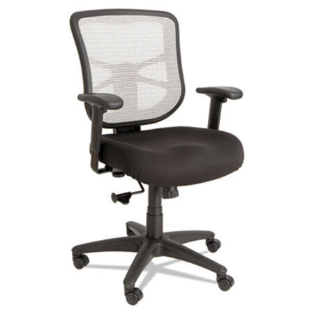 Alera® Alera Elusion Series Mesh Mid-Back Swivel/Tilt Chair, Supports 275lb, 17.9" to 21.8" Seat, Black Seat, White Back, Black Base - Each - ALE-EL42B04-EA