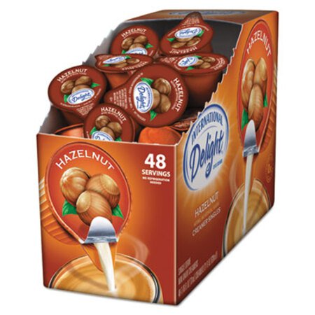 International Delight® Flavored Liquid Non-Dairy Coffee Creamer, Hazelnut, 0.4375 oz Cup, 48/Box - Box of 1 - ITD-02283-BX