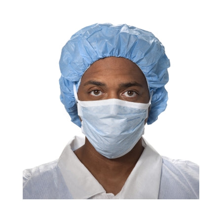 O&M Halyard Inc Surgical Mask Soft Touch II Pleated Tie Closure One Size Fits Most Blue NonSterile Not Rated Adult - Box of 50 - 47500-BX
