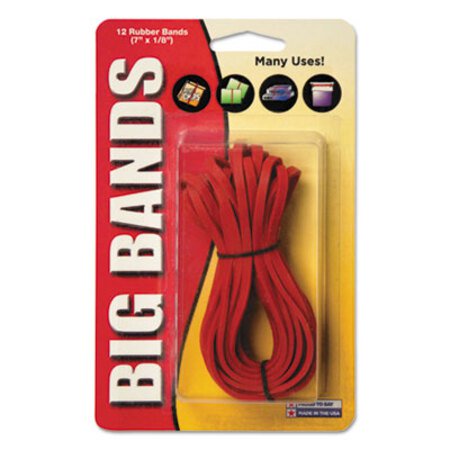 Alliance® Big Bands Rubber Bands, Size 117B, 0.06" Gauge, Red, 12/Pack - Pack of 1 - ALL-00700-PK