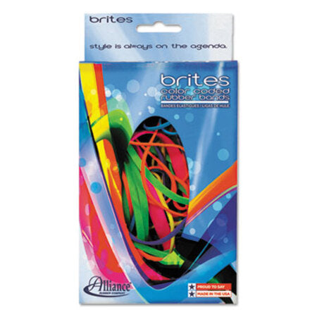 Alliance® Brites Pic-Pac Rubber Bands, Size 54 (Assorted), 0.04" Gauge, Assorted Colors, 1.5 oz Box, Band-Count Varies - Box of 1 - ALL-07706-BX