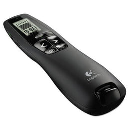 Logitech® R800 Wireless Laser Presentation Remote w/LCD Display, Class 2, 100 ft Range, Matte Black - Each - LOG-910001350-EA