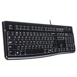 Logitech® K120 Ergonomic Desktop Wired Keyboard, USB, Black - Each - LOG-920002478-EA