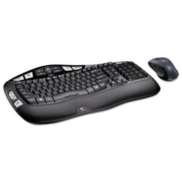 Logitech® MK550 Wireless Wave Keyboard + Mouse Combo, 2.4 GHz Frequency/30 ft Wireless Range, Black - Each - LOG-920002555-EA