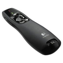 Logitech® R400 Wireless Presentation Remote with Laser Pointer, Class 2, 50 ft Range, Matte Black - Each - LOG-910001354-EA