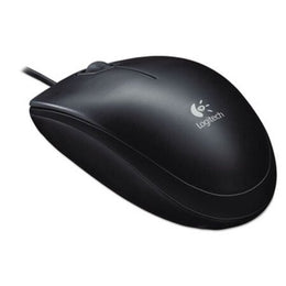 Logitech® B100 Optical USB Mouse, USB 2.0, Left/Right Hand Use, Black - Each - LOG-910001439-EA