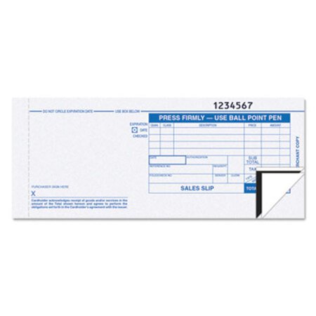 TOPS™ Credit Card Sales Slip, Three-Part Carbonless, 7.78 x 3.25, 100 Forms Total - Pack of 1 - TOP-38538-PK