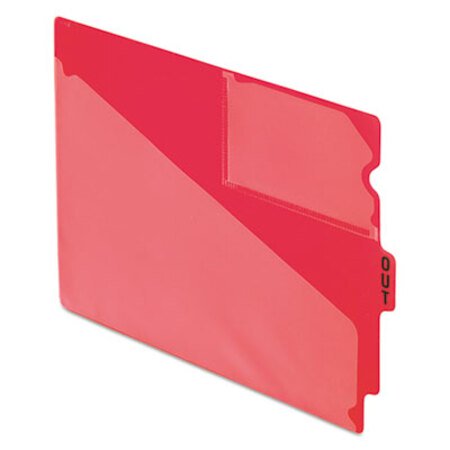 Pendaflex® Colored Poly Out Guides with Center Tab, 1/3-Cut End Tab, Out, 8.5 x 11, Red, 50/Box - Box of 1 - PFX-13541-BX