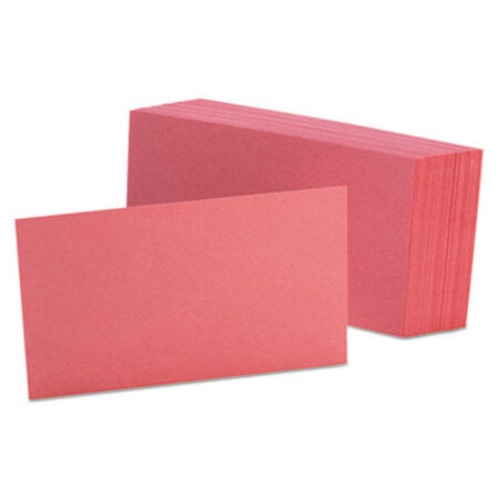Oxford™ Unruled Index Cards, 3 x 5, Cherry, 100/Pack - Pack of 1 - OXF-7320CHE-PK