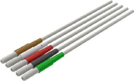 3M ECG Cable Leadwire 3M™ Red Dot™ DIN, 5 Lead, 24 Inch Snap, Black / White / Green, Brown - ST/1 - D24106-ST