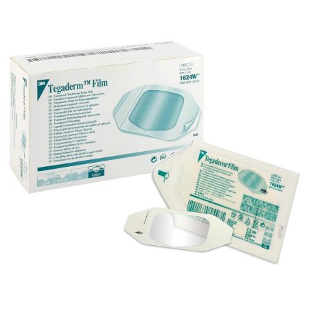 3M Transparent Film Dressing 3M™ Tegaderm™ 2-3/8 X 2-3/4 Inch Frame Style Delivery Rectangle Sterile - Case of 400 - 1624W-CS
