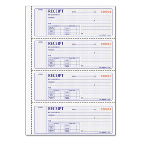 Rediform® Money Receipt Book, Softcover, Two-Part Carbonless, 7 x 2.75, 4 Forms/Sheet, 200 Forms Total - Each - RED-8L806-EA