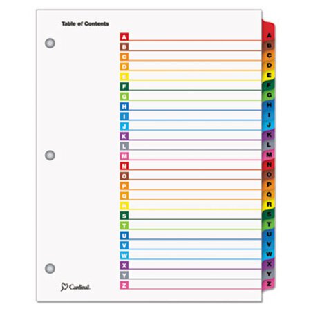 Cardinal® OneStep Printable Table of Contents and Dividers, 26-Tab, A to Z, 11 x 8.5, White, Assorted Tabs, 1 Set - ST/1 - CRD-60218-ST