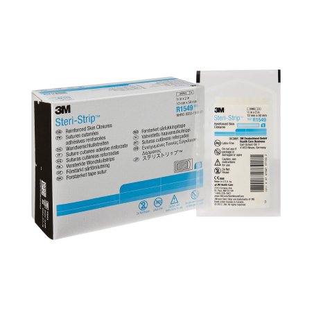3M Skin Closure Strip Steri-Strip™ 1/2 X 2 Inch Nonwoven Material Reinforced Strip White - Each - R1549-EA