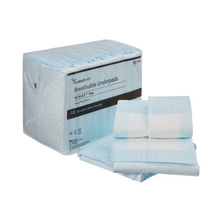 Cardinal Disposable Underpad Wings™ Breathable Plus 23 X 36 Inch Fluff / Polymer Heavy Absorbency - Case of 6 - 988B12-CS