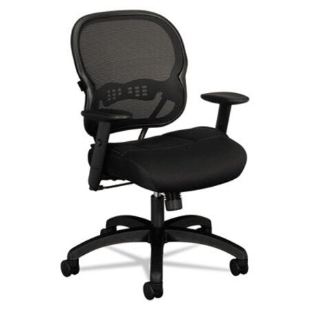 HON® Wave Mesh Mid-Back Task Chair, Supports Up to 250 lb, 18" to 22.25" Seat Height, Black - Each - BSX-VL712MM10-EA