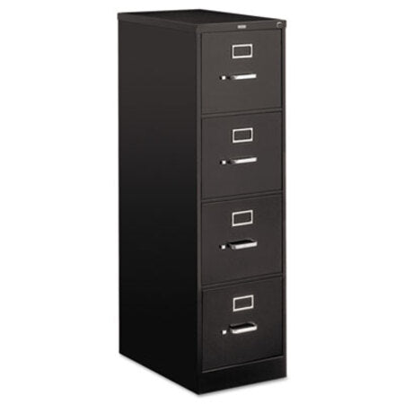HON® 510 Series Vertical File, 4 Letter-Size File Drawers, Black, 15" x 25" x 52" - Each - HON-514PP-EA