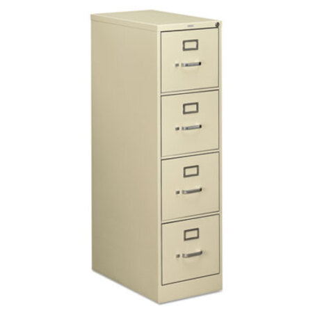 HON® 510 Series Vertical File, 4 Letter-Size File Drawers, Putty, 15" x 25" x 52" - Each - HON-514PL-EA