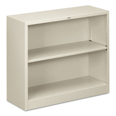 HON® Metal Bookcase, Two-Shelf, 34.5w x 12.63d x 29h, Light Gray - Each - HON-S30ABCQ-EA