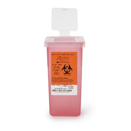 Medegen Medical Products LLC Sharps Container Sharps® Translucent Red Base 7 H X 3-1/2 W X 3-1/2 D Inch Vertical Entry 0.25 Gallon - Each - 8702T-EA