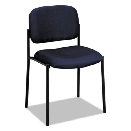 HON® VL606 Stacking Guest Chair without Arms, Fabric Upholstery, 21.25" x 21" x 32.75", Navy Seat, Navy Back, Black Base - Each - BSX-VL606VA90-EA