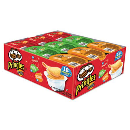 Pringles® Potato Chips, Variety Pack, 0.74 oz Canister, 18/Box - Each - KEB-18251-EA