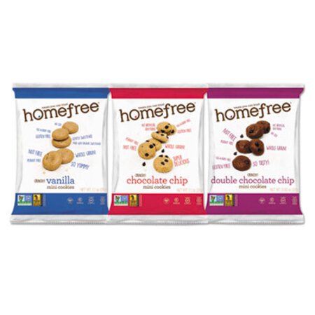 Homefree® Gluten Free Mini Cookies Variety Pack, 1.1 oz/0.95 oz/1.1 oz Packs, 30/Carton - CT/1 - HMF-01305-CT