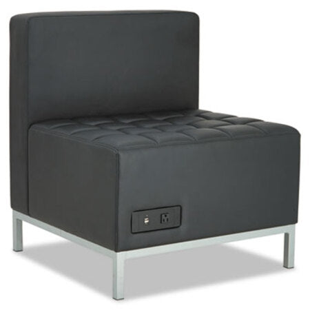 Alera® Alera QUB Series Powered Armless L Sectional, 26.38w x 26.38d x 30.5h, Black - Each - ALE-QB8116P-EA