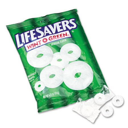 LifeSavers® Hard Candy Mints, Wint-O-Green, Individually Wrapped, 6.25 oz Bag - Each - LFS-88504-EA