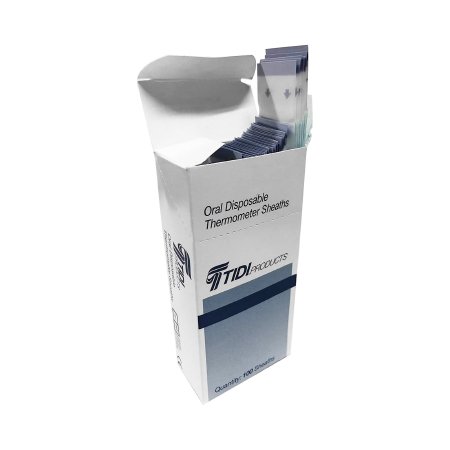Tidi Products Axillary / Oral / Rectal Thermometer Probe Cover Tidi® For use with Digital Thermometer 100 per Box - Case of 5000 - 20633-CS
