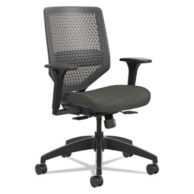 HON® Solve Series ReActiv Back Task Chair, Supports Up to 300 lb, 18" to 23" Seat Height, Ink Seat, Charcoal Back, Black Base - Each - HON-SVR1ACLC10TK-EA