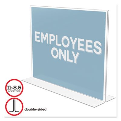 Deflecto® Classic Image Double-Sided Sign Holder, 11 x 8.5 Insert, Clear - Each - DEF-69301-EA
