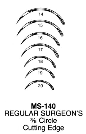 Integra Lifesciences Reverse Cutting Suture Needle Integra® Miltex® 16 mm Length Regular Surgeon's Type Size 20 Needle - Box of 12 - MS140-20-BX