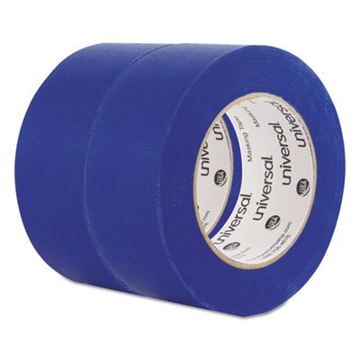Universal® Premium Blue Masking Tape with UV Resistance, 3" Core, 48 mm x 54.8 m, Blue, 2/Pack - Pack of 2 - UNV-PT14049-PK