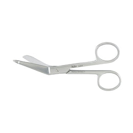 Integra Lifesciences Bandage Scissors Miltex® Knowles 5-1/2 Inch Length Surgical Grade Stainless Steel NonSterile Finger Ring Handle Side Curved Blade Sharp Tip / Blunt Tip - Each - 5-561-EA