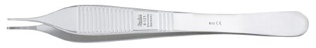Integra Lifesciences Tissue Forceps Miltex® Adson 4-3/4 Inch Length OR Grade German Stainless Steel NonSterile NonLocking Thumb Handle Straight Delicate, Serrated Tips with 1 X 2 Teeth - Each - 6-121-EA
