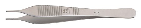 Integra Lifesciences Tissue Forceps Miltex® Adson 4-3/4 Inch Length OR Grade German Stainless Steel NonSterile NonLocking Thumb Handle Straight Smooth Tips with 1 X 2 Teeth - Each - 6-123-EA
