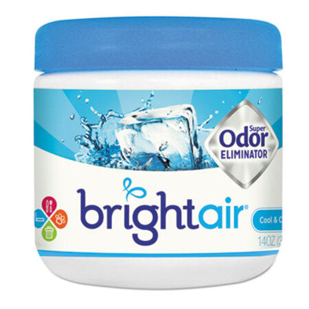 BRIGHT Air® Super Odor Eliminator, Cool and Clean, Blue, 14 oz Jar, 6/Carton - CT/1 - BRI-900090CT-CT