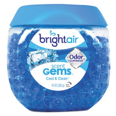 BRIGHT Air® Scent Gems Odor Eliminator, Cool and Clean, Blue, 10 oz Jar - Each - BRI-900228-EA