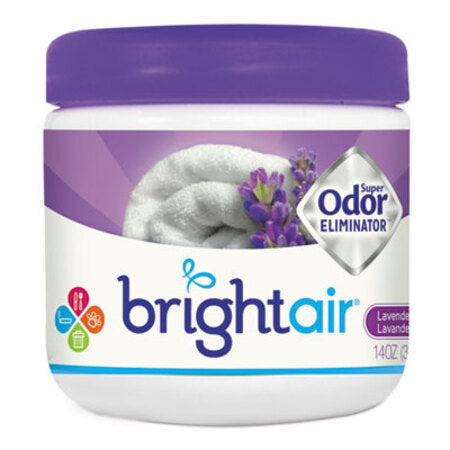 BRIGHT Air® Super Odor Eliminator, Lavender and Fresh Linen, Purple, 14 oz Jar - Each - BRI-900014-EA