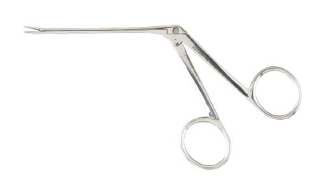 Integra Lifesciences Ear Forceps Vantage® Hartmann-Noyes 3-1/4 Inch Length Floor Grade Stainless Steel NonSterile NonLocking Finger Ring Handle Straight Serrated Alligator Jaws - Each - V919-434-EA