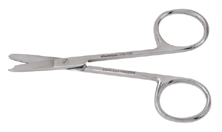 Integra Lifesciences Stitch Scissors Vantage® Spencer 3-1/2 Inch Length Office Grade Stainless Steel Finger Ring Handle Straight Blade Blunt Tip / Blunt Tip - Each - V99-100-EA