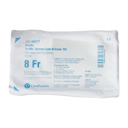 Vyaire Medical Suction Catheter Kit AirLife® Cath-N-Glove® 8 Fr. NonSterile - Case of 100 - 4897T-CS